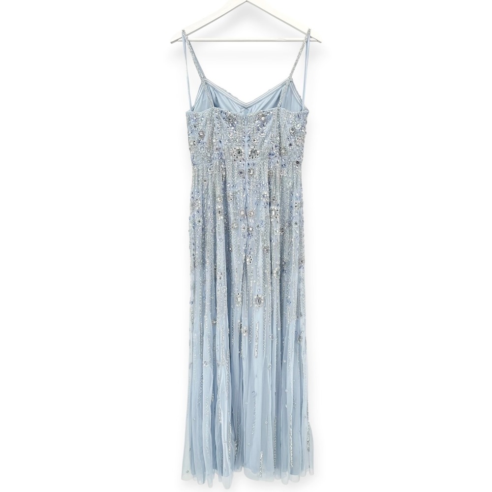 Mac Duggal Blue Rhinestone Embellished Sweetheart Neck A-Line Gown $798 Size 8 - Picture 8 of 11